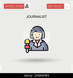 Einfaches Vektorsymbol für Journalisten. Stock Vektor