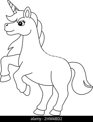 Einhorn In Candy Land Coloring Page Isoliert Stock Vektor