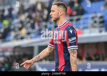 Marko Arnautovic (FC Bologna) beim Spiel Bologna FC gegen Empoli FC, italienische Fußballserie A in Bologna, Italien, Februar 06 2022 Stockfoto