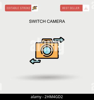 Einfaches Vektorsymbol der Kamera wechseln. Stock Vektor