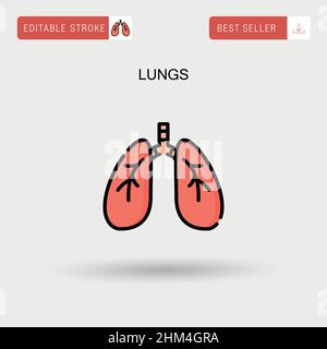 Einfaches Vektor-Symbol für Lungen. Stock Vektor