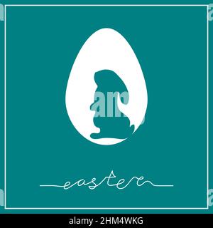 Osterdesign. Kontinuierliche One Line Easter. Vektorgrafik für Poster, Karten, Banner und andere. Stock Vektor