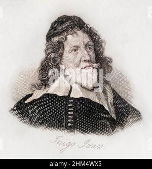Inigo Jones, 1573-1652. Englischer Maler, Architekt und Designer. Gestochen von J.W.Cook. Stockfoto