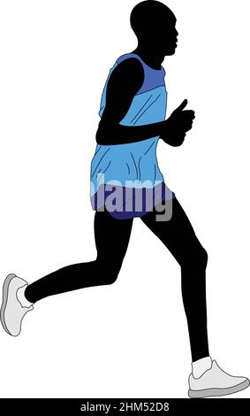 marathon-Läufer in Farbe Sportbekleidung - Vektor-Illustration Stock Vektor