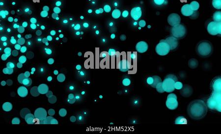 3D Illustration - feurig blaues Feuer Funken glühend fliegender Aschepartikel brennend Stockfoto