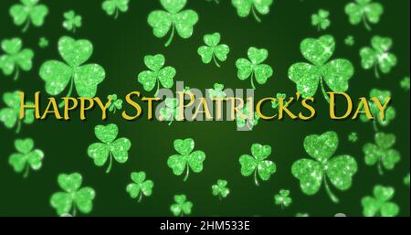 Bild der Worte Happy st patricks Day in grünen Buchstaben geschrieben Stockfoto