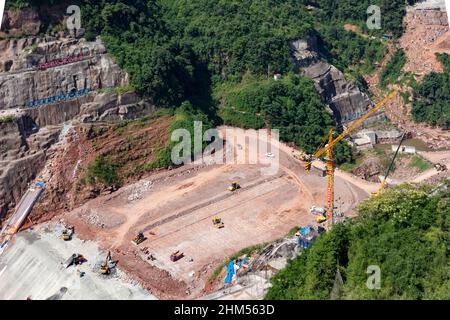 Chongqing panlong Bau des Pumpspeicherkraftwerks Stockfoto