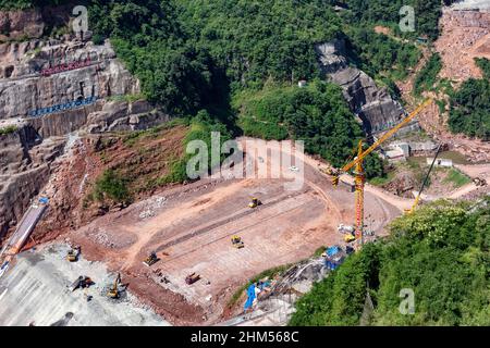 Chongqing panlong Bau des Pumpspeicherkraftwerks Stockfoto