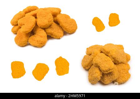 Nuggets isoliert auf weißem Hintergrund. Stockfoto