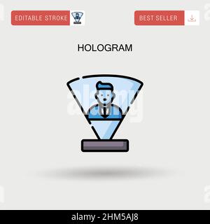 Einfaches Hologramm-Vektorsymbol. Stock Vektor