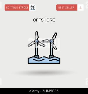 Einfaches Vektor-Symbol für Offshore. Stock Vektor