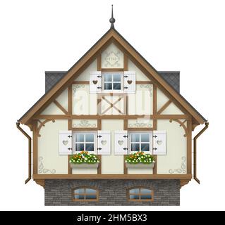 Klassisches Fachwerkhaus Stock Vektor