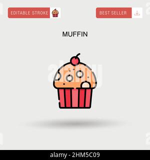 Einfaches Vektorsymbol für Muffins. Stock Vektor