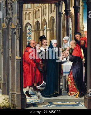 Die Präsentation im Tempel durch den Meister des Prado Anbetung der Könige (aktiv zwischen c. 1475 und 1500), Öl auf Platte, c. 1470-80 Stockfoto