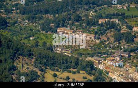 Luftaufnahme, Pla de na Tesa, Cabaneta (Sa), Mallorca, Balearen, Balearen, Balearen, Spanien, ESP, Europa, Vogelaugen, Luftfotogr Stockfoto