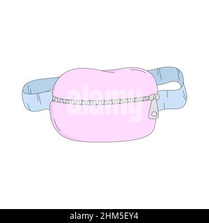 Gürteltasche im Cartoon-Stil. Vektor-Illustration von fanny Pack isoliert auf weißem Hintergrund Stock Vektor