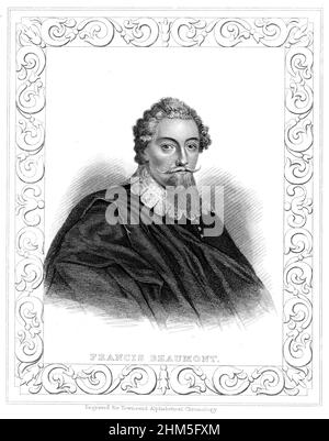 Francis Beaumont (1584-1616) englischer Dramatiker und Dichter. Stockfoto