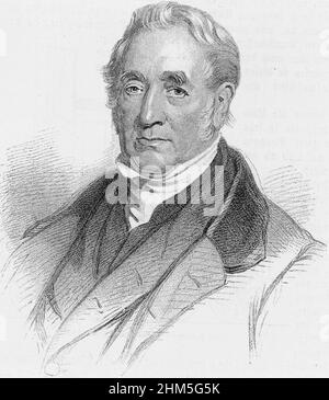 Porträt von George Stephenson (1781-1848) - Gravur, 19th Jahrhundert Stockfoto