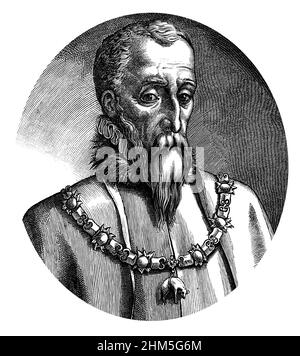 Porträt von Ferdinand Alvarez de Toledo, Herzog von Alva (1508-82) - Gravur, 19th. Jahrhundert Stockfoto
