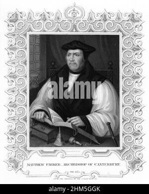 Matthew Parker (1504-1575), englischer Prälat und zweiter Erzbischof von Canterbury von 1559 Stockfoto