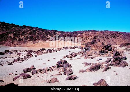 San Jose Minen. Teide-Nationalpark, Insel Teneriffa, Kanarische Inseln, Spanien. Stockfoto