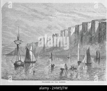 PALISADES ON THE HUDSON - Bild aus Seite 37 von 'Wanderungen in jedem Clime; oder, Reisen, Reisen und Abenteuer auf der ganzen Welt ... Eine Fortsetzung von „die Erde mit Stift und Bleistift abgegrenzt“ ... Mit ... Illustrationen, etc' Stockfoto