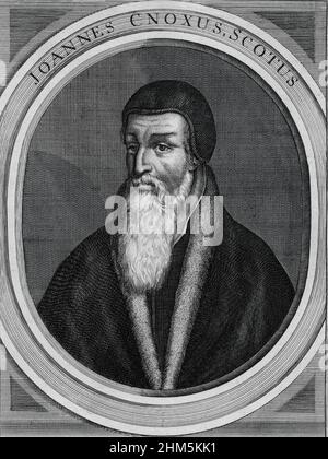 Porträt von John Knox (1505-1572) - Historische Gravur Stockfoto