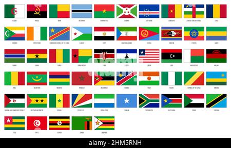Afrika Vektor National Flag Sammlung Stock Vektor