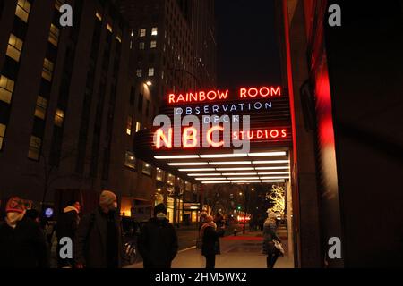 Eingang zum Rainbow Room, NBC Studios Stockfoto