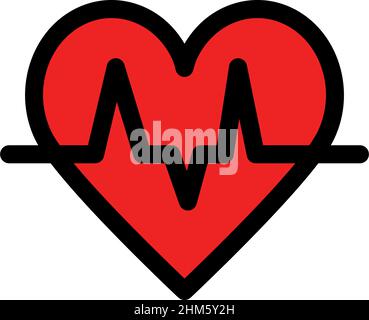 Symbol für den Farbvektor für Herzschläge. Speichern Sie Herd vor dem Virus. Weibliche Wechseljahre oder PMS-Symptom. Symbol für hochwertiges Grafikdesign. Stock Vektor