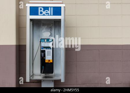 Ottawa, Kanada - 16. Oktober 2021: Öffentliche Bell-Telefonzelle Stockfoto