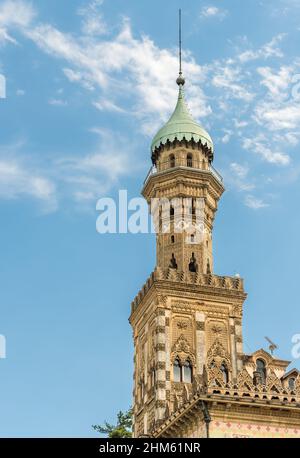 Turm des Luxushotels Villa Crespi in Orta San Giulio, Piemont, Italien Stockfoto