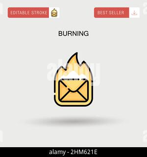 Einfaches Vektor-Symbol brennen. Stock Vektor