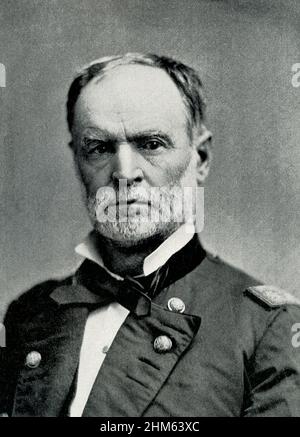 William Tecumseh Sherman (1820-1891) war ein General des amerikanischen Bürgerkrieges und ein bedeutender Architekt der modernen Kriegsführung. Er führte die Truppen der Union bei der Niederschlagung von Feldzügen durch den Süden durch Georgien und die Carolinas (1864–65) an. Stockfoto