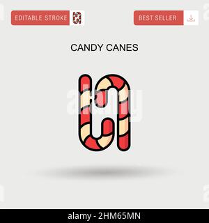 Candy Canes einfaches Vektor-Symbol. Stock Vektor