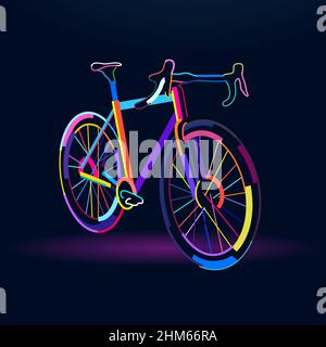 Abstraktes Fahrrad, Sport-Mountainbike, bunte Zeichnung. Vektordarstellung von Farben Stock Vektor