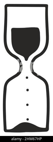 Sanduhr Sand Zeit Doodle . Vektorgrafik Stock Vektor
