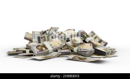 3D-Stapel von 1000 nigrischen Naira-Notizen Stockfoto