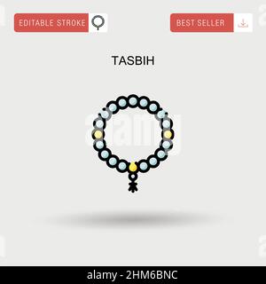 Einfaches Vektor-Symbol von Tasbih. Stock Vektor