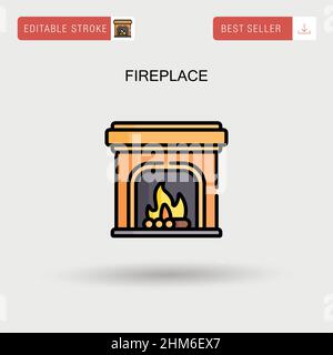 Einfaches Vektor-Symbol für Kamin. Stock Vektor
