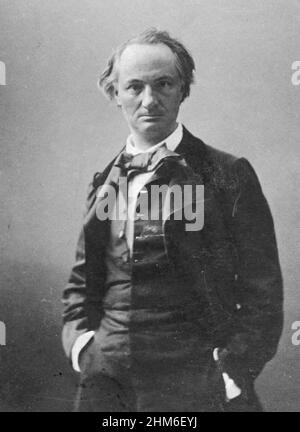 Ein Porträt des Fench-Schriftstellers Charles Baudelaire aus dem Jahr 1855, als er 34 Jahre alt war Stockfoto