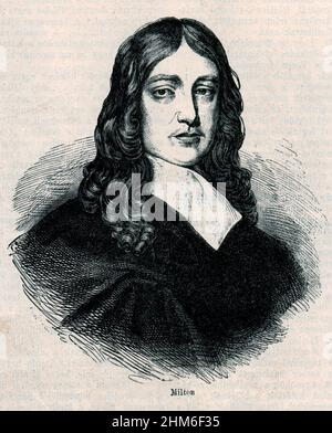 Ein Porträt des englischen Dichters John Milton Stockfoto