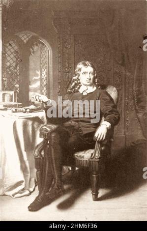 Ein Porträt des englischen Dichters John Milton Stockfoto