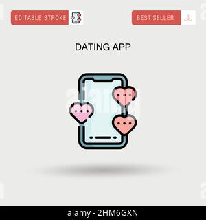 Dating-App einfaches Vektor-Symbol. Stock Vektor