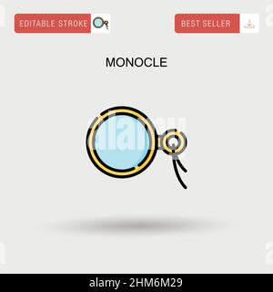 Einfaches Vektorsymbol für Monocle. Stock Vektor