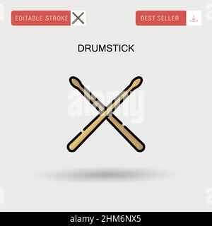 Drumstick einfaches Vektor-Symbol. Stock Vektor