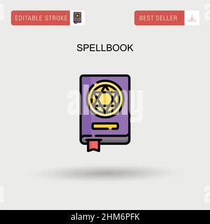 Einfaches Vektorsymbol für Spellbook. Stock Vektor