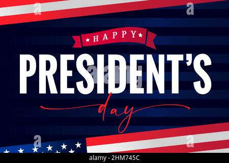 Happy Presidents Day USA Schriftzug Poster. Vektorgrafik Stock Vektor