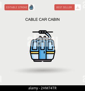 Einfaches Vektor-Symbol für die Kabine der Seilbahn. Stock Vektor