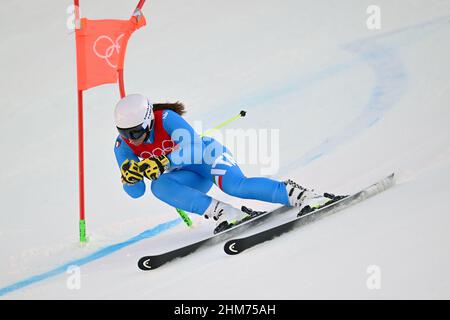 Peking, China. Kredit: MATSUO. 7th. Februar 2022. CURTONI Elena (ITA) Alpinski : Riesenslalom der Frauen während der Olympischen Winterspiele 2022 in Peking im Nationalen Alpinskizentrum s in Peking, China. Kredit: MATSUO .K/AFLO SPORT/Alamy Live Nachrichten Stockfoto